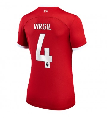 Liverpool Virgil van Dijk #4 Replika Hjemmebanetrøje Dame 2023-24 Kortærmet